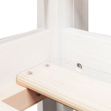 Letto Soppalco con Scala e Tetto Bianco 90x200 cm Massello Pino