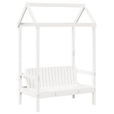 Giroletto con Panca e Tetto Bianco 75x190cm Legno Massello Pino