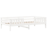 Giroletto con Panca e Tetto Bianco 75x190cm Legno Massello Pino