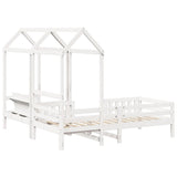 Giroletto con Panca e Tetto Bianco 75x190cm Legno Massello Pino