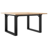 Tavolino da Salotto Telaio a O 70x70x40cm Legno Pino e Acciaio