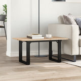 Tavolino da Salotto Telaio a O 80x50x40cm Legno Pino e Acciaio