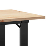 Tavolino da Salotto Telaio a O 80x50x40cm Legno Pino e Acciaio