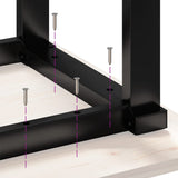 Tavolino da Salotto Telaio a O 80x50x40cm Legno Pino e Acciaio