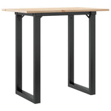 Tavolo da Pranzo Telaio a O 80x50x75 cm Legno Pino e Acciaio