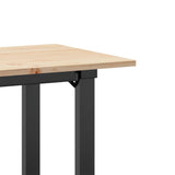 Tavolo da Pranzo Telaio a O 80x50x75 cm Legno Pino e Acciaio