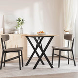 Tavolo da Pranzo Telaio a X 70x70x75 cm Legno Pino e Acciaio