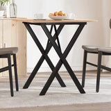Tavolo da Pranzo Telaio a X 70x70x75 cm Legno Pino e Acciaio