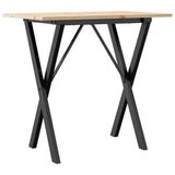 Tavolo da Pranzo Telaio a X 80x50x75 cm Legno Pino e Acciaio