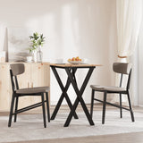 Tavolo da Pranzo Telaio a X 80x50x75 cm Legno Pino e Acciaio