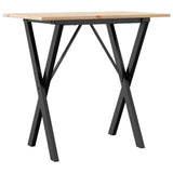 Tavolo da Pranzo Telaio a X 80x50x75 cm Legno Pino e Acciaio