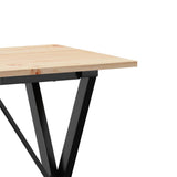 Tavolo da Pranzo Telaio a X 80x50x75 cm Legno Pino e Acciaio