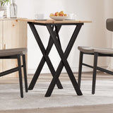 Tavolo da Pranzo Telaio a X 80x50x75 cm Legno Pino e Acciaio