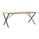 Tavolo da Pranzo Telaio a X 200x100x75 cm Legno Pino e Acciaio
