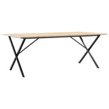 Tavolo da Pranzo Telaio a X 200x100x75 cm Legno Pino e Acciaio