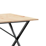 Tavolo da Pranzo Telaio a X 200x100x75 cm Legno Pino e Acciaio