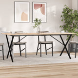 Tavolo da Pranzo Telaio a X 200x100x75 cm Legno Pino e Acciaio