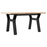 Tavolino da Salotto Telaio a Y 80x50x40 cm Legno Pino e Acciaio
