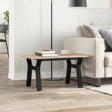 Tavolino da Salotto Telaio a Y 80x50x40 cm Legno Pino e Acciaio