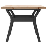 Tavolino da Salotto Telaio a Y 80x50x40 cm Legno Pino e Acciaio