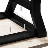 Tavolino da Salotto Telaio a Y 80x50x40 cm Legno Pino e Acciaio