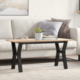 Tavolino Salotto Telaio a Y 100x50x45 cm Legno Pino e Acciaio