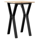 Tavolo da Pranzo Telaio a Y 50x50x75 cm Legno Pino e Acciaio