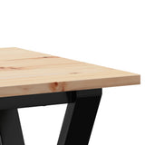 Tavolo da Pranzo Telaio a Y 50x50x75 cm Legno Pino e Acciaio