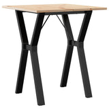 Tavolo da Pranzo Telaio a Y 70x70x75 cm Legno Pino e Acciaio