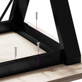 Tavolo da Pranzo Telaio a Y 70x70x75 cm Legno Pino e Acciaio