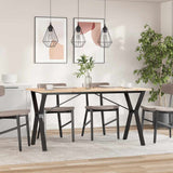 Tavolo da Pranzo Telaio a Y 140x80x75 cm Legno Pino e Acciaio