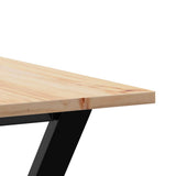 Tavolo da Pranzo Telaio a Y 140x80x75 cm Legno Pino e Acciaio