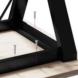 Tavolo da Pranzo Telaio a Y 140x80x75 cm Legno Pino e Acciaio