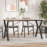 Tavolo da Pranzo Telaio a Y 140x80x75 cm Legno Pino e Acciaio