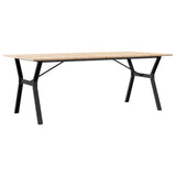 Tavolo da Pranzo Telaio a Y 200x100x75 cm Legno Pino e Acciaio