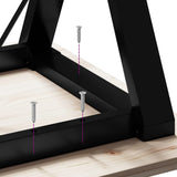 Tavolo da Pranzo Telaio a Y 200x100x75 cm Legno Pino e Acciaio