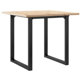 Tavolo da Pranzo Telaio a O 80x80x75,5 cm Legno Pino e Acciaio