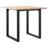 Tavolo da Pranzo Telaio a O 80x80x75,5 cm Legno Pino e Acciaio