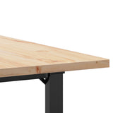 Tavolo da Pranzo Telaio a O 80x80x75,5 cm Legno Pino e Acciaio