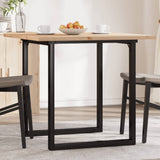 Tavolo da Pranzo Telaio a O 80x80x75,5 cm Legno Pino e Acciaio