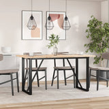 Tavolo da Pranzo Telaio a O 160x80x75,5 cm Legno Pino e Acciaio