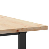 Tavolo da Pranzo Telaio a O 160x80x75,5 cm Legno Pino e Acciaio