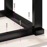 Tavolo da Pranzo Telaio a O 160x80x75,5 cm Legno Pino e Acciaio