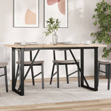 Tavolo da Pranzo Telaio a O 160x80x75,5 cm Legno Pino e Acciaio