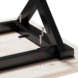 Tavolo da Pranzo Telaio a X 50x50x75,5 cm Legno Pino e Acciaio