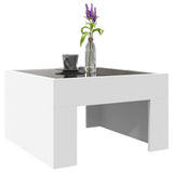 Tavolino da Salotto con LED Infinity Bianco 50x50x30 cm