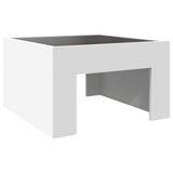 Tavolino da Salotto con LED Infinity Bianco 50x50x30 cm