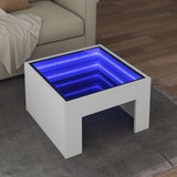 Tavolino da Salotto con LED Infinity Bianco 50x50x30 cm
