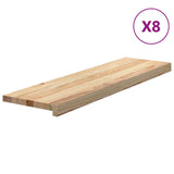 Gradini 8 pz 90x25x2 cm in Rovere Massello Non Trattato