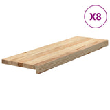 Gradini 8 pz 80x30x2 cm in Rovere Massello Non Trattato